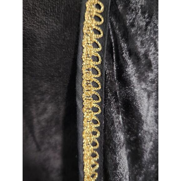 Yapyap Black Velvet Tasseled Open Front Kimono With Oversized Sequin Peacock - Picture 4 of 7